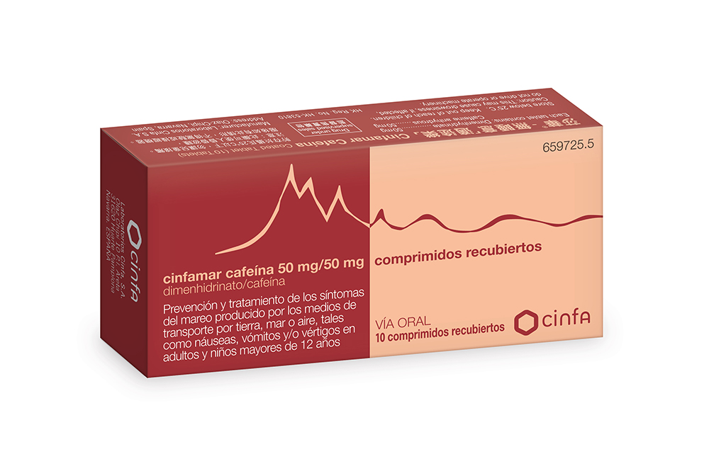 Cinfamar Cafeína 50mg/50mg / 10