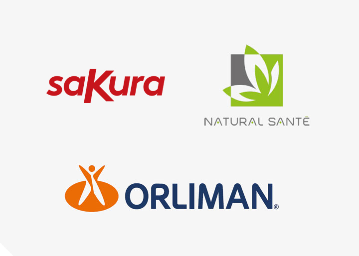 Logos de Sakura, Natural Santé y Orliman